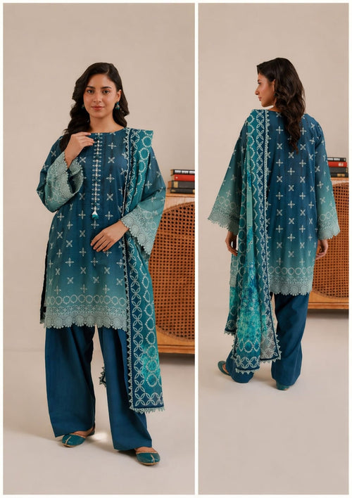 Aura Libas – Premium 3 Piece Unstitched Cotton Suit | Summer Collection | Flat 25% OFF ☀️✨